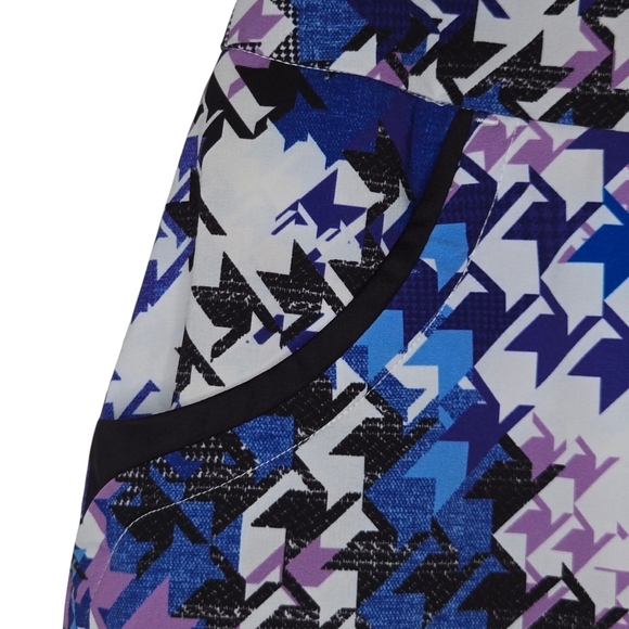 EP NY Womens Multi Textural Houndstooth Print Preppy Golf Skort Size Medium - Picture 3 of 10